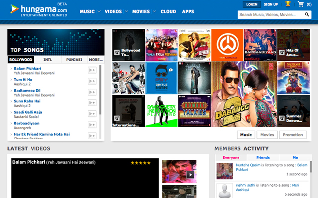 Hungama.com  from Chrome web store to be run with OffiDocs Chromium online