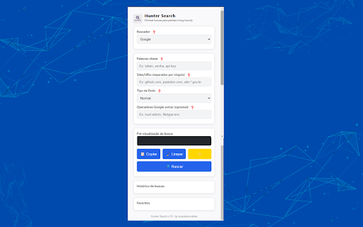 Hunter Search  from Chrome web store to be run with OffiDocs Chromium online