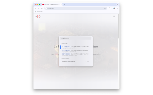 Huzounet Command Palette  from Chrome web store to be run with OffiDocs Chromium online
