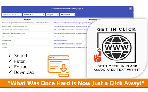 Hyperlink Extractor  from Chrome web store to be run with OffiDocs Chromium online