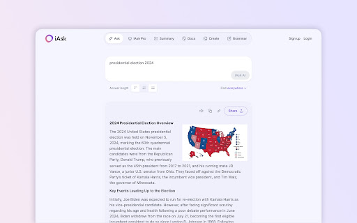 iAsk Search  from Chrome web store to be run with OffiDocs Chromium online