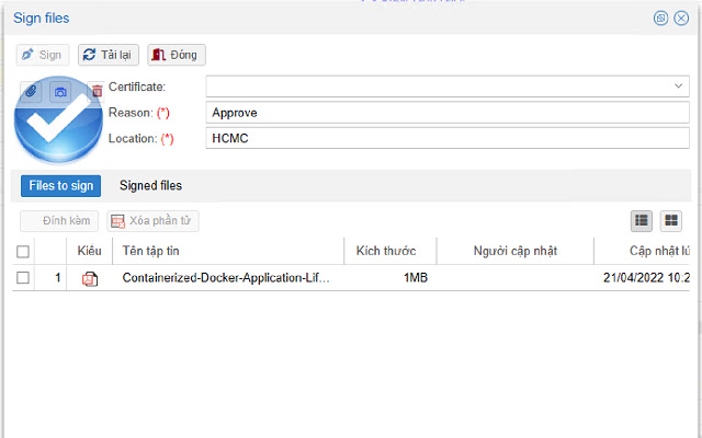 iBPM Signer extension  from Chrome web store to be run with OffiDocs Chromium online