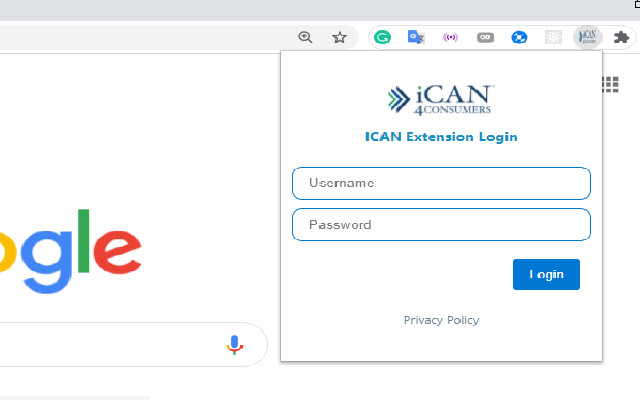 ICAN4Consumers Extension  from Chrome web store to be run with OffiDocs Chromium online