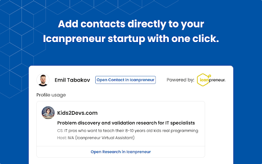 Icanpreneur  from Chrome web store to be run with OffiDocs Chromium online