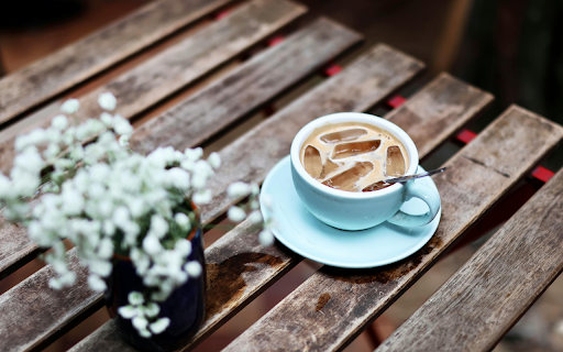 Iced Coffee  Wooden Vibes  from Chrome web store to be run with OffiDocs Chromium online