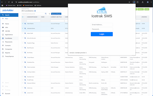 Icetrak Messaging for JobAdder CRM  from Chrome web store to be run with OffiDocs Chromium online
