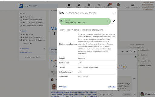 IceWriter AI LinkedIn® Message Generator  from Chrome web store to be run with OffiDocs Chromium online