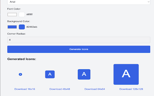 Icon Generator  from Chrome web store to be run with OffiDocs Chromium online