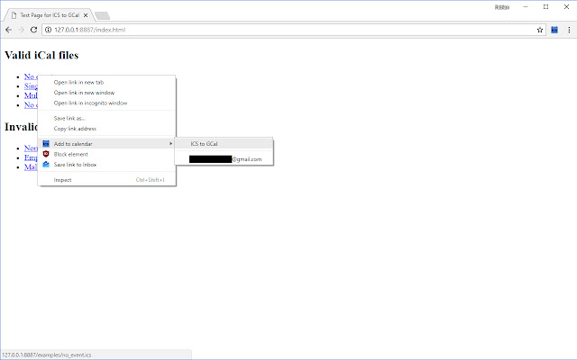 ICS to GCal  from Chrome web store to be run with OffiDocs Chromium online