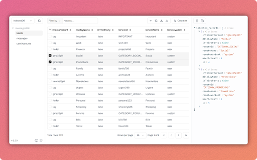 idb crud Database Manager  from Chrome web store to be run with OffiDocs Chromium online