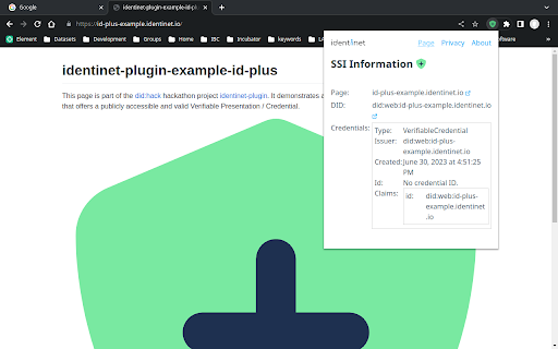 identinet  from Chrome web store to be run with OffiDocs Chromium online