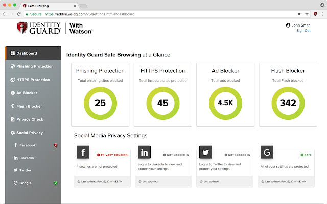 Identity Guard Safe Browsing  from Chrome web store to be run with OffiDocs Chromium online