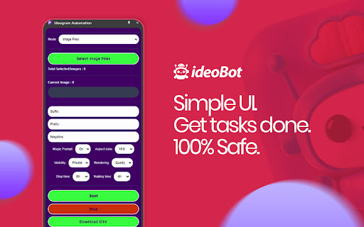 Ideobot: Ideogram Ai bulk image genaration Automation  from Chrome web store to be run with OffiDocs Chromium online