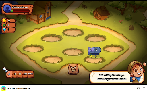 Idle Zoo Safari Rescue Release animals for green powers and upgrades!  from Chrome web store to be run with OffiDocs Chromium online