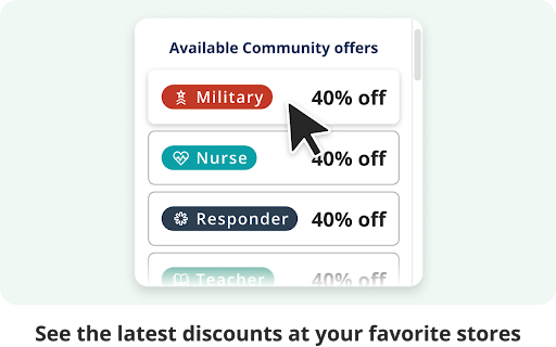 ID.me Shop: Exclusive Community Discounts  from Chrome web store to be run with OffiDocs Chromium online
