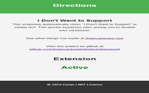 I Dont Want to Support  from Chrome web store to be run with OffiDocs Chromium online
