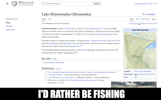 ID RATHER BE FISHING  from Chrome web store to be run with OffiDocs Chromium online
