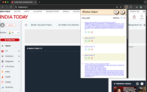 IFrame Helper  from Chrome web store to be run with OffiDocs Chromium online