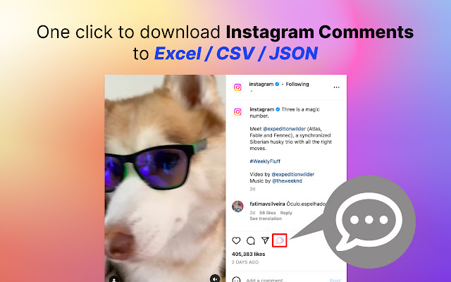 IGComments Export IG Comments  from Chrome web store to be run with OffiDocs Chromium online