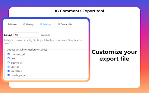 IG Exporter  Scraper: Export Instagram Comments data to list  from Chrome web store to be run with OffiDocs Chromium online