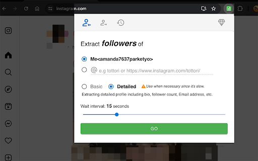 IGFET IG Follower Export Tool  from Chrome web store to be run with OffiDocs Chromium online