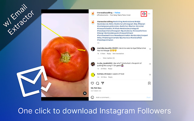 IG Follower Exporter w/ Email Extractor  from Chrome web store to be run with OffiDocs Chromium online