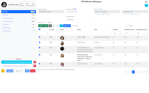 IG Followers Manager Track, Automate, Export  from Chrome web store to be run with OffiDocs Chromium online