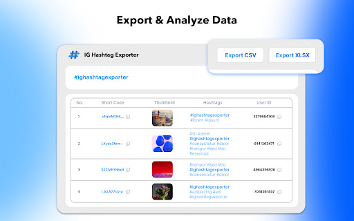 IG Hashtag Exporter Free  from Chrome web store to be run with OffiDocs Chromium online