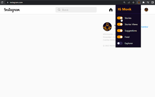 IG Monk із веб-магазину Chrome, який буде працювати з OffiDocs Chromium онлайн