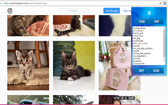 IG User Hashtag Downloader mula sa Chrome web store na tatakbo sa OffiDocs Chromium online