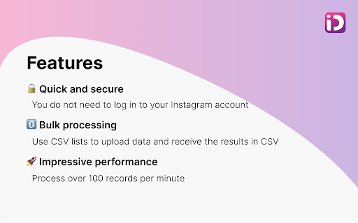 IG Username to ID  from Chrome web store to be run with OffiDocs Chromium online