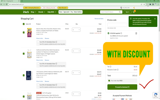 iHerb promo code  from Chrome web store to be run with OffiDocs Chromium online