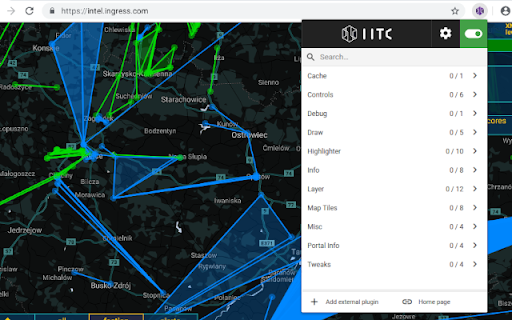 IITC Button Beta  from Chrome web store to be run with OffiDocs Chromium online