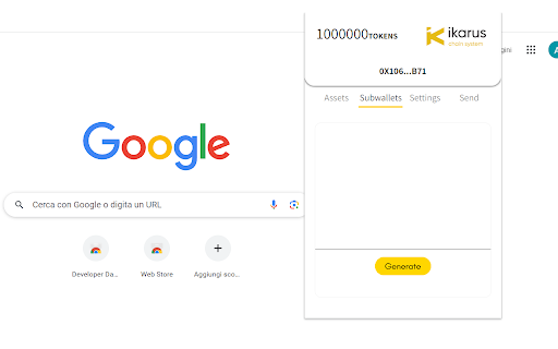Ikarus Wallet Extension  from Chrome web store to be run with OffiDocs Chromium online