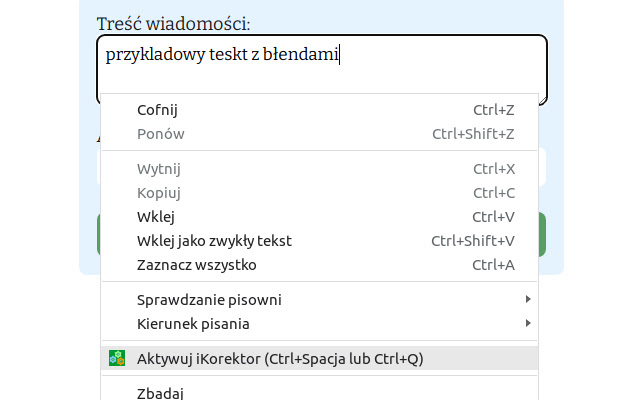 iKorektor  from Chrome web store to be run with OffiDocs Chromium online