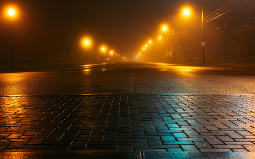 Illuminated Street Lights on the Road  from Chrome web store to be run with OffiDocs Chromium online