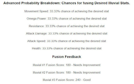 Illuvium Creature Fusion Calculator  from Chrome web store to be run with OffiDocs Chromium online