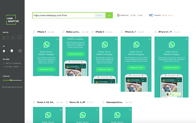 I love adaptive – Mobile/Responsive testing  from Chrome web store to be run with OffiDocs Chromium online