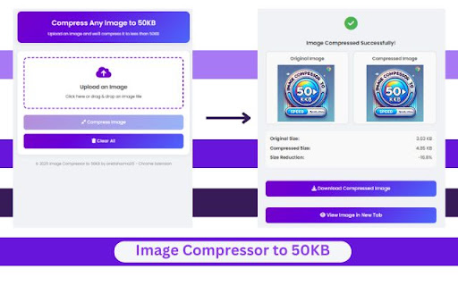 Image Compressor to 50KB  from Chrome web store to be run with OffiDocs Chromium online