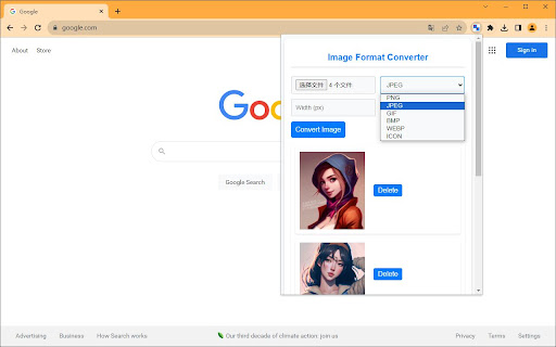 Image Converter / Convert img to jpg png icon  from Chrome web store to be run with OffiDocs Chromium online