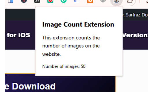 Image Count Extension  from Chrome web store to be run with OffiDocs Chromium online