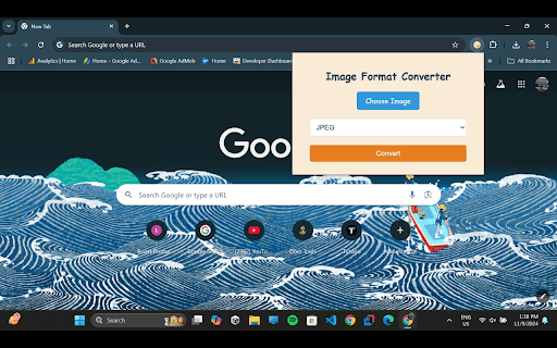 Image Format Converter  from Chrome web store to be run with OffiDocs Chromium online