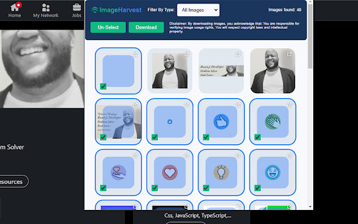 ImageHarvest  from Chrome web store to be run with OffiDocs Chromium online