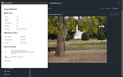 Image Metadata Viewer with GPS  from Chrome web store to be run with OffiDocs Chromium online