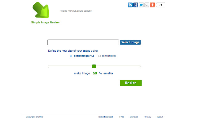 Image Resizer for Facebook  from Chrome web store to be run with OffiDocs Chromium online