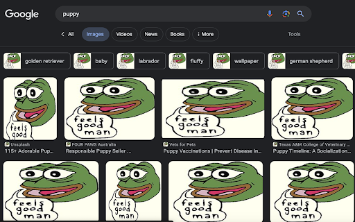 image to pepe  from Chrome web store to be run with OffiDocs Chromium online