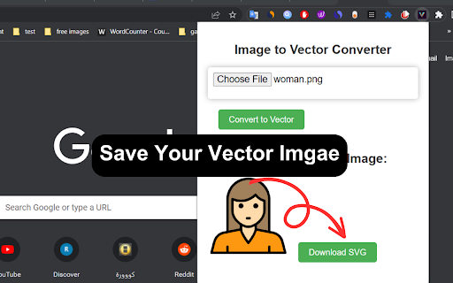 Image to Vector Converter  from Chrome web store to be run with OffiDocs Chromium online