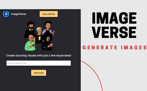 ImageVerse Generate Images for Chrome  from Chrome web store to be run with OffiDocs Chromium online
