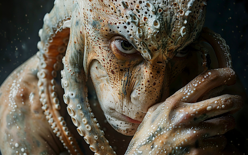 imagine octopus skin human face sea creature  from Chrome web store to be run with OffiDocs Chromium online