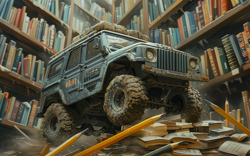 imagine off road vehicle in library book  from Chrome web store to be run with OffiDocs Chromium online